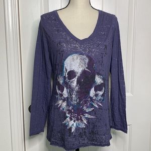 Rock & Republic Skull long sleeve top